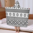 thumbnail image 5 of Black and White Geometric Boho Pattern Hooded Bath Towel，50"x30" for Ages 3 To 12 Kids, Quick Dry Lightweight Soft Microfiber Hood Beach Towel Cover Up for Kids, 5 of 7