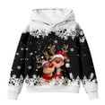 thumbnail image 4 of oqasdz Christmas Kids Sweatshirt Plus Size Cartoon Deer Prints Hooded Long Sleeved Snug Pullover Top for Boys and Girls Casual Comfort Soft Daily Wear, 4 of 4