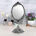 thumbnail image 4 of Metal Tabletop Antique Makeup Mirror Swivel Double Sided Oval Cosmetic Mirror, 4 of 11