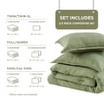 thumbnail image 6 of Regency Heights Waffle Weave Comforter Set King/Cal King Size, Lightweight & Breathable Comforter Bet Set for All Season, 3-Piece Textured Bedding Set with Pillow Shams, Green, 6 of 9