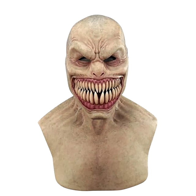 Cubierta Facial Creepy Gagtooth Payaso Disfraces De Halloween Scary Follower Cubiertas Faciales Realistas Horror Gruesome Shield Suministros Para Fiestas Methold HA033307-00