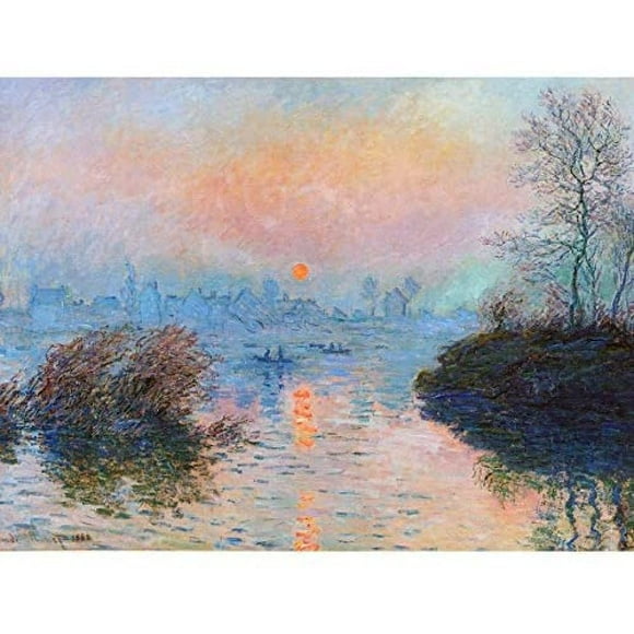 Monet Sunset Seine Lavacourt Affiche d'Art d'Hiver Non Encadrée Décoration Murale 12x16 Pouces