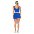 thumbnail image 6 of Workout Sets for Women 2 Piece Seamless Ribbed Crop Tank High Waist Shorts Yoga Outfits (X-Large, True Royal Blue), 6 of 7