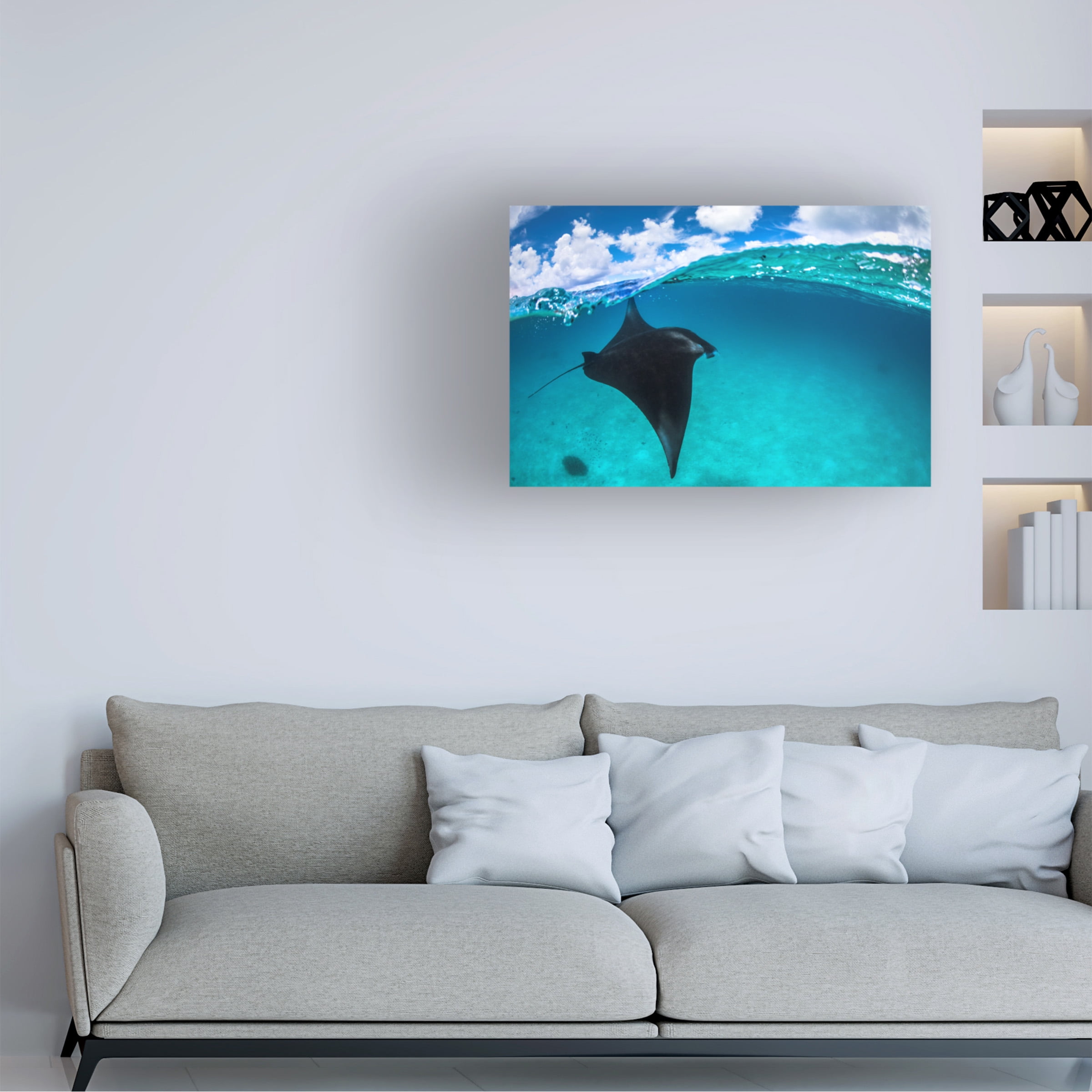 Barathieu Gabriel 'A Reef Manta Ray In Mayotte' Canvas Art