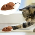 thumbnail image 3 of Cat Toy Realistic Mouse Shape Entertaining Toy Boredom Relief Interactive Clockwork Cat Plush Toy Pet Supplies-Brown, 3 of 8