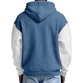 thumbnail image 5 of Y2K Style Men's Quarter-Zip Hooded Waffle Knit Sweatshirt, Thickened Fleece Texture Pullover, Fall Spring Retro Fashion,Royal Blue,M, 5 of 5