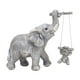thumbnail image 3 of Estatua de elefante madre e hijo jugando en un columpio, colección de figuras de animales únicas Plata, 3 of 9