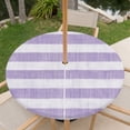 thumbnail image 6 of Round Outdoor Tablecloth with Umbrella Hole and Zipper, Purple Striped Fitted Table Cover with Elastic Edge for 45-54 Inch, Farmhouse Vintage Stripes Waterproof Patio Tablecoths for Picnic, 6 of 9