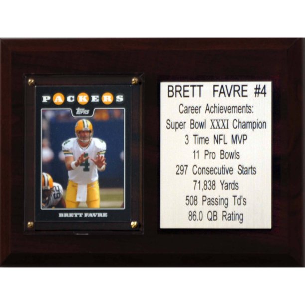 C&I Collectables NFL 6x8 Brett Favre Green Bay Packers Career Stat