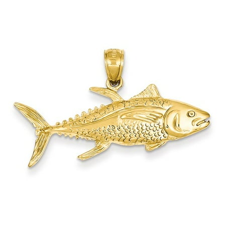 14k Yellow Gold Yellowfin Tuna Fish Pendant