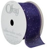 Offray Ribbon, Grape Purple 1 1/2 inch Wired Edge Sheer Polyester Ribbon, 9 feet