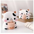 thumbnail image 3 of Linda funda para auriculares, compatible con Airpods 3, Boba Tea Cow, divertida funda de animales de dibujos animados 3D, cubierta protectora completa de PVC suave con mosquetón para Airpods 3, 3 of 5