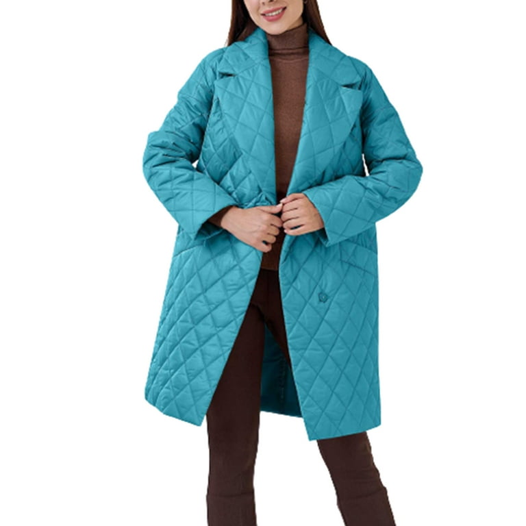 TrendVibe365 Puffer Jacket Women Plus Size Pink Long Sleeve Down Jacket  Hooded Below Knee Winter Coats Heavy Warm Outerwear Plain Thick Coat Buttons  Winter Clothes with Pockets 2023 Overcoat 