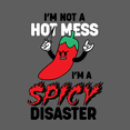 thumbnail image 2 of Spicy Disaster Crew Neck Short Sleeve Athletic Heather Women's Crop Top-XS, 2 of 3
