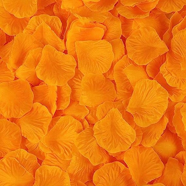Xiao Hua 1000 piezas de pétalos de rosa artificiales para decoración de bodas y fiestas, color naranja