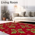 thumbnail image 2 of ODIKA 4' x 6' Machine Washable Non-Slip Area Rug, Christmas leaf High Traffic Rug, Red, 611794, 2 of 7