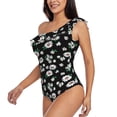 thumbnail image 2 of Wukai Daisies Flowers Chic One Shoulder Swimwear with Ruffle Design and Tummy Control Skirt: Fashionable, Supportive, Comfortable for Beach-Large, 2 of 7