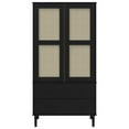 thumbnail image 3 of vidaXL Wardrobe SENJA Rattan Look Black 90x55x175 cm Solid Wood Pine, 3 of 5