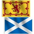 thumbnail image 1 of 2Pack-Scotland Rampant Lion Flag 3x5 Ft, Moderate-Outdoor 100D Polyester,Canvas Header and Double Stitched -3' x 5' Scottish Royal Standard Union Jack st Andrews Flags_Special Gift, 1 of 5