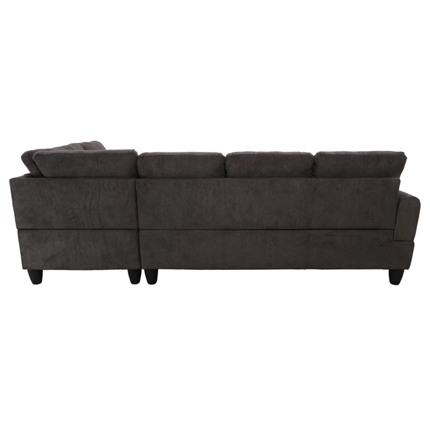 Hommoo Faux Leather 3-Piece Couch Living Room Sofa Set, L Shaped Couch Sectional Sofa for Home&Office, Dark Brown(No Ottoman)