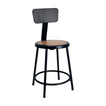 Hampden Furnishings Felix Collection 24-Inch Steel Stool with Backrest, Black, AssemblyReady