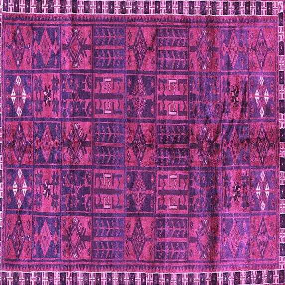 Ahgly Company Indoor Square Persian Purple Traditional Area Rugs, 3' Square