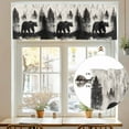 thumbnail image 7 of Brown Bear Forest Silhouette Valances for Windows, 60 x 18in, Vintage Animal Tree Rod Pocket Kitchen Valance Curtain Light Filtering Window Treatments for Living Room Bedroom, 1 Panel, 7 of 7
