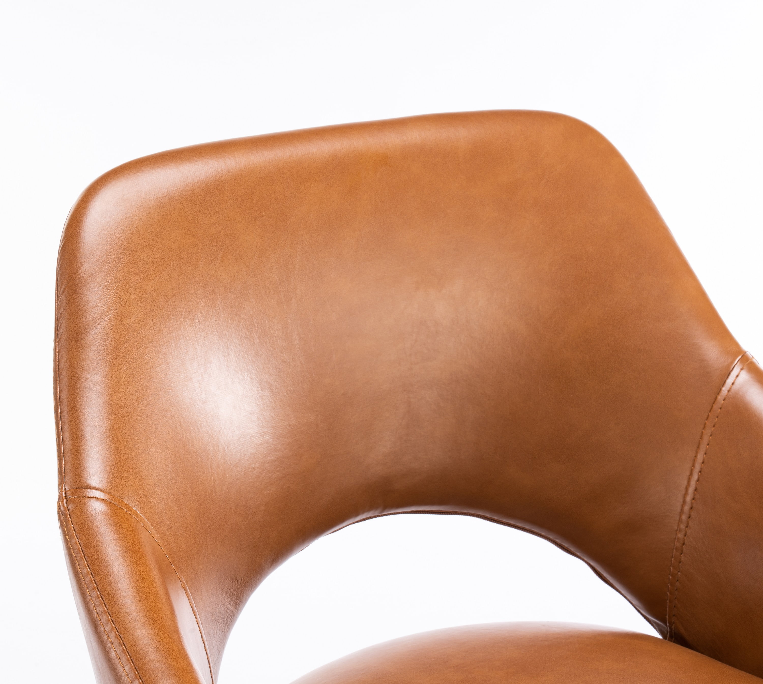 Mainstays Barstool Brown PU Leather Black Legs, 2 Pack