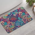 thumbnail image 2 of Purple Pioneer Flower and Paisley Pattern Bathroom Rugs Mat,Non Slip Microfiber Bathroom Rug,Rubber Backing,Soft Bathroom Mats for Bathroom Floor,Tub and Shower,17x27in(43x68cm), 2 of 5