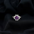 thumbnail image 6 of Rosec Jewels - Natural Amethyst Ring with Moissanite - AAA Quality Certified Amethyst Cocktail Ring - Ready to Gift for Women, 10K Yellow Gold, US 7.00, 6 of 8
