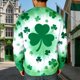 thumbnail image 5 of Camiseta de Cuello de Tripulación de Manga Larga de los Hombres de San Patricio Día de Impresión, sin Capucha, 5 of 8