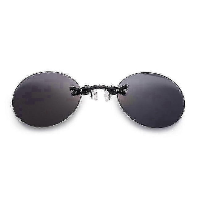 Movie style nose clip sunglasses polycarbonate lenses UV protection alloy clip 23mm nose bridge