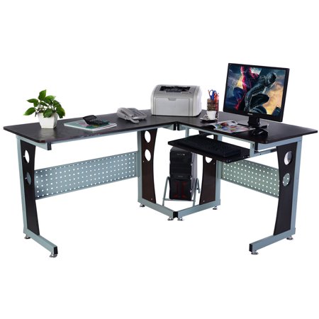 COSTWAY Wood L-Shape Corner Computer Desk PC Table ... on {keyword}