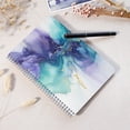 thumbnail image 4 of Spiral Notebook,Double-Wire Spiral College Lined Journal Notebook for Study and Notes,100 Pages,5.71x 8.26 in - Abstract Fluid Painting in Blue - purple with Gold, 4 of 7
