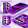 thumbnail image 6 of CASEFIV for Samsung Galaxy S26 Ultra Case,Glow in The Dark,Shockproof Protection Hard PC Soft Flexible TPU Bumper Drop Protective Protective Phone Cover Case for Galaxy S26 Ultra,Purple Butterfly, 6 of 7