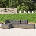 thumbnail image 1 of vidaXL Ensemble de Salon de Jardin 5 Pcs avec Coussins Gris Poly Rotin, 1 of 5