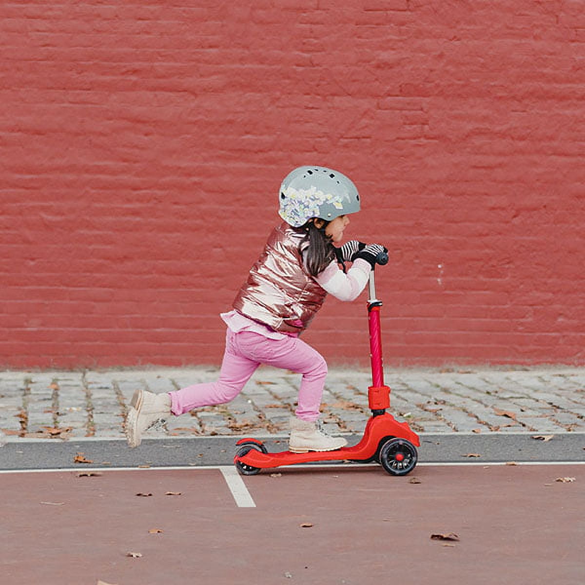 Hover-1 Kids Gear Ziggy Folding Kick Scooter, Pink, LED