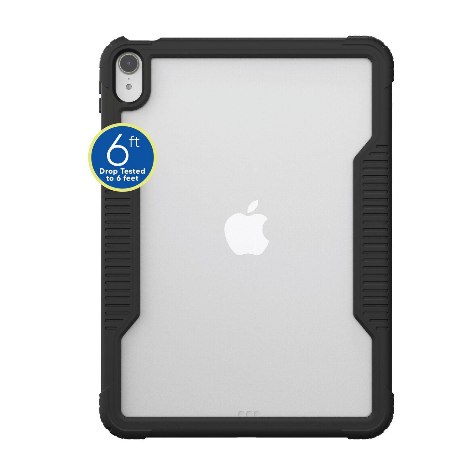 Onn. Slim Rugged Tablet Case for iPad (A16), iPad (10th generation) - Black/Clear, 6 ft. Drop Protection