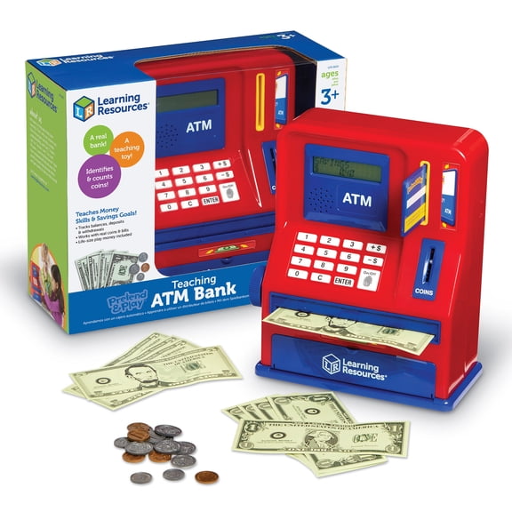 Learning Resources Teaching ATM Bank - Toddler Educational Toy for Money Skills, Ages 3 