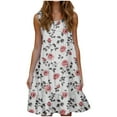 thumbnail image 2 of Jjayotai No Boundaries Summer Dresses for Women 2025, Womens Midi Dress, Casual Print Bohemian Dresses, Round Neck Tank Dresses with Pockets, Beach Hawaiian Dresses Pink~ XXXL, 2 of 6
