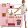 thumbnail image 1 of Kids House Cocina de Madera Elite Pink, Cocina de Juguete para Niñas Color Rosa con Dorado, Detalles de Lujo y Amplios Espacios para Almacenar y Cocinar, 1 of 5
