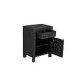 thumbnail image 2 of Taran Designs Fillian 1-drawer 1-door Carved Solid Wood Nightstand in Black, 2 of 6