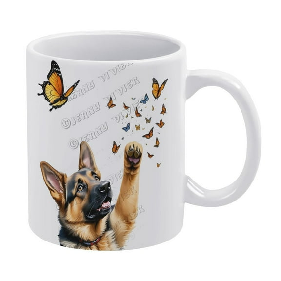 German Shepherd Personalized Coffee Mug Gifts For Dog Dad Dog Mom, Custom Dog Ceramic Mug, Customized Dog Cup Gifts For Men Women Dog Lover, Dog Mugs 11oz