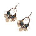 thumbnail image 3 of Behomia Floral Coloridas Borla Colgante Gancho Pendientes Para Mujer Novia Joyería De Moda Blanco Yinane Pendientes borla de concha trenzada, 3 of 3