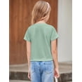 thumbnail image 3 of Arshiner Girls T Shirts Casual Short Sleeve Tie Knot Front Toddler T Shirts, 3 of 6