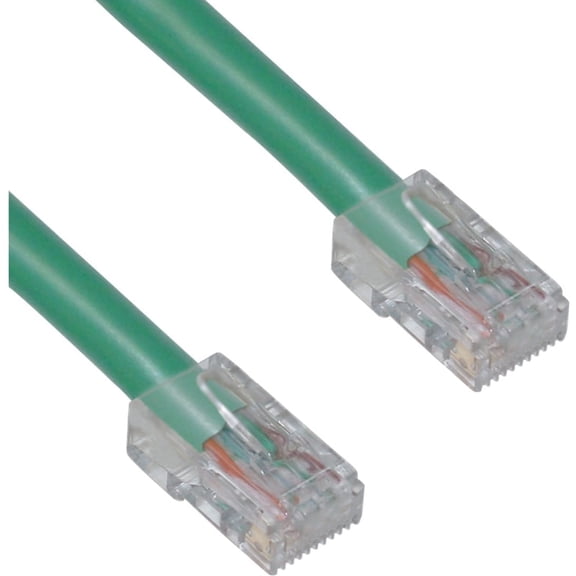 Cat5e Ethernet Cable, 24AWG Network Cable with RJ45 Gold Plated Connector, 4 pair Stranded Bare Copper, Bootless Unshielded Twisted Pair (UTP) Internet Patch Cable, 5 Foot, Green, CableWholesale