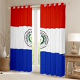 thumbnail image 2 of Manfei Paraguay Flag Kitchen Curtains,World Patriot Black Out Curtains Pack of 2 (42x63 Each),Red White Blue, 2 of 7