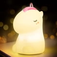 thumbnail image 1 of Luz nocturna infantil, bonita lámpara de silicona, regalo para niñas, niños y bebés, decoración de habitación, recargable por USB, cambia de color, control táctil., 1 of 5
