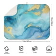 thumbnail image 2 of Blue and Gold Marble Wavy Veins Pattern Dish Drying Mat for Kitchen 1 Pack, Ultra Absorbent Microfiber Dishes Drainer Mats,18"x24", 2 of 4