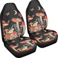 thumbnail image 3 of XYZCANDO Decorative Front Seats Protector Truck Auto SUV, Soft Removable Car Front Seat Covers 2 pcs Polyester Cottagecore Mushroom Night, 3 of 10